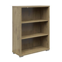 AKTENREGAL 79,7/107,2/39,5 cm  - Eichefarben/Silberfarben, KONVENTIONELL, Holzwerkstoff/Kunststoff (79,7/107,2/39,5cm) - Voleo