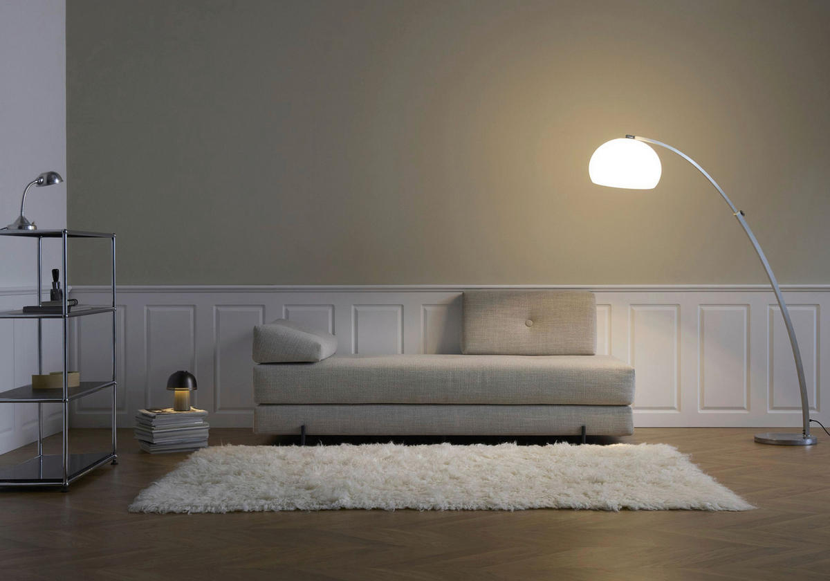 SCHLAFSOFA Flachgewebe Naturfarben  - Schwarz/Naturfarben, Design, Textil/Metall (200/82/84cm) - Innovation