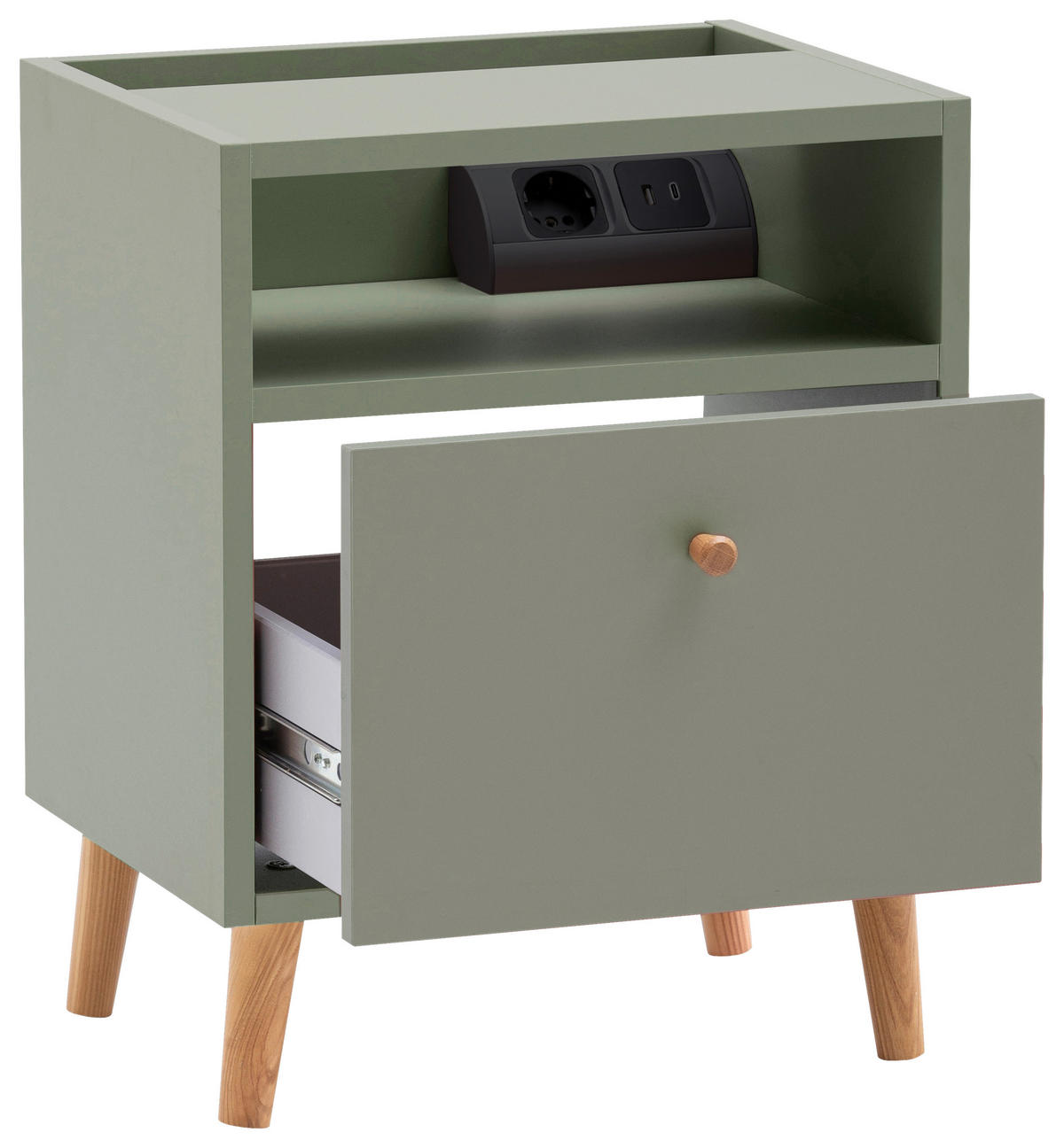 NACHTTISCH 40,2/50,1/32,7 cm  in Grün  - Grün, Design, Holz/Holzwerkstoff (40,2/50,1/32,7cm) - MID.YOU