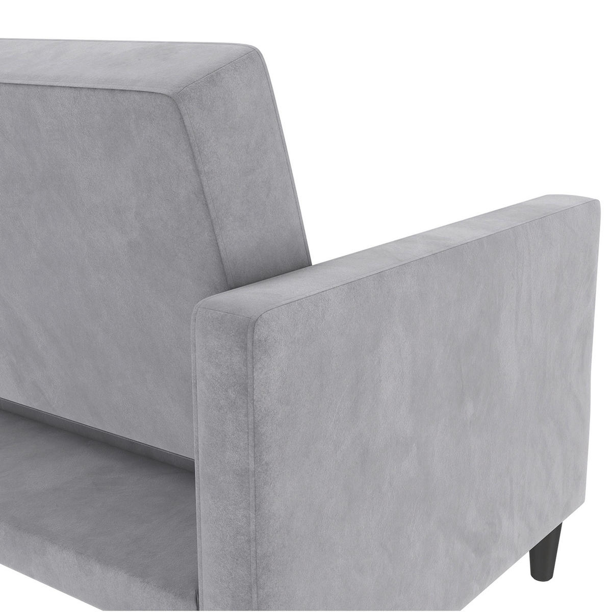 SCHLAFSOFA HANNOVER in Samt Grau Vintage, Skandinavisch, Modern  - Schwarz/Grau, Basics, Kunststoff/Textil (203/82/83cm) - Livetastic