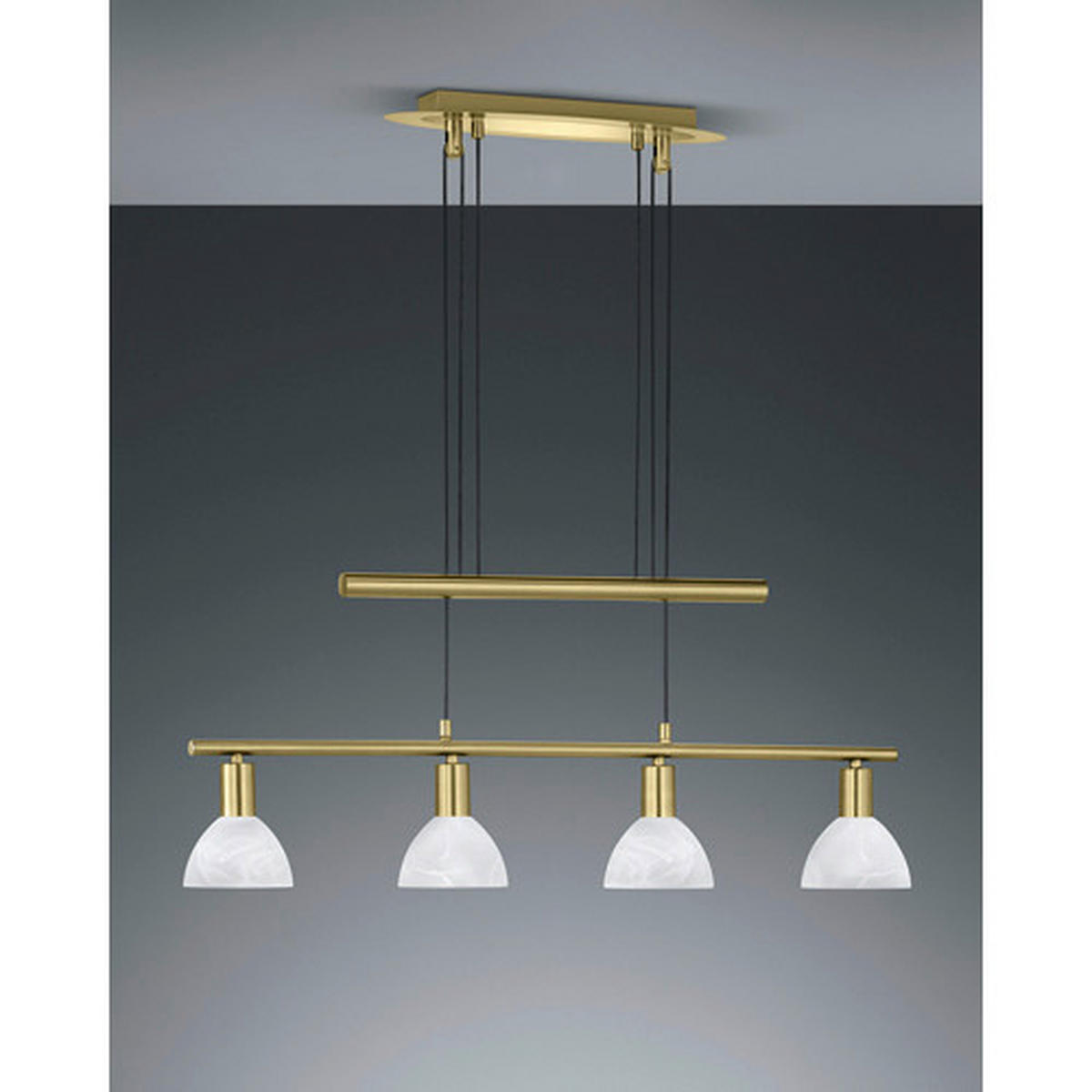 LED-HÄNGELEUCHTE Levisto  80 cm  - Messingfarben/Weiß, LIFESTYLE, Glas/Metall (80cm) - Trio Leuchten
