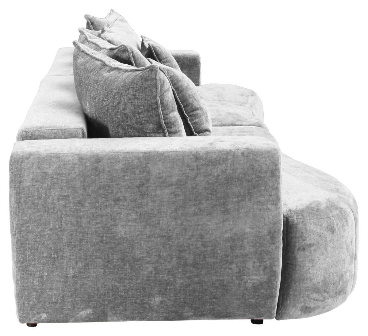 BOXSPRINGSOFA Velours Grau  - Schwarz/Grau, Trend, Kunststoff/Textil (292/71-99/127cm) - Livetastic