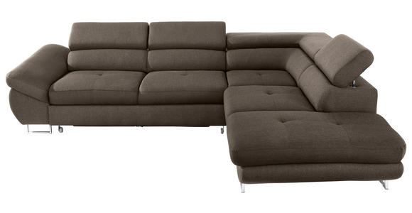 ECKSOFA in Webstoff Braun  - Braun, Design, Textil/Metall (280/235cm) - Hom`in