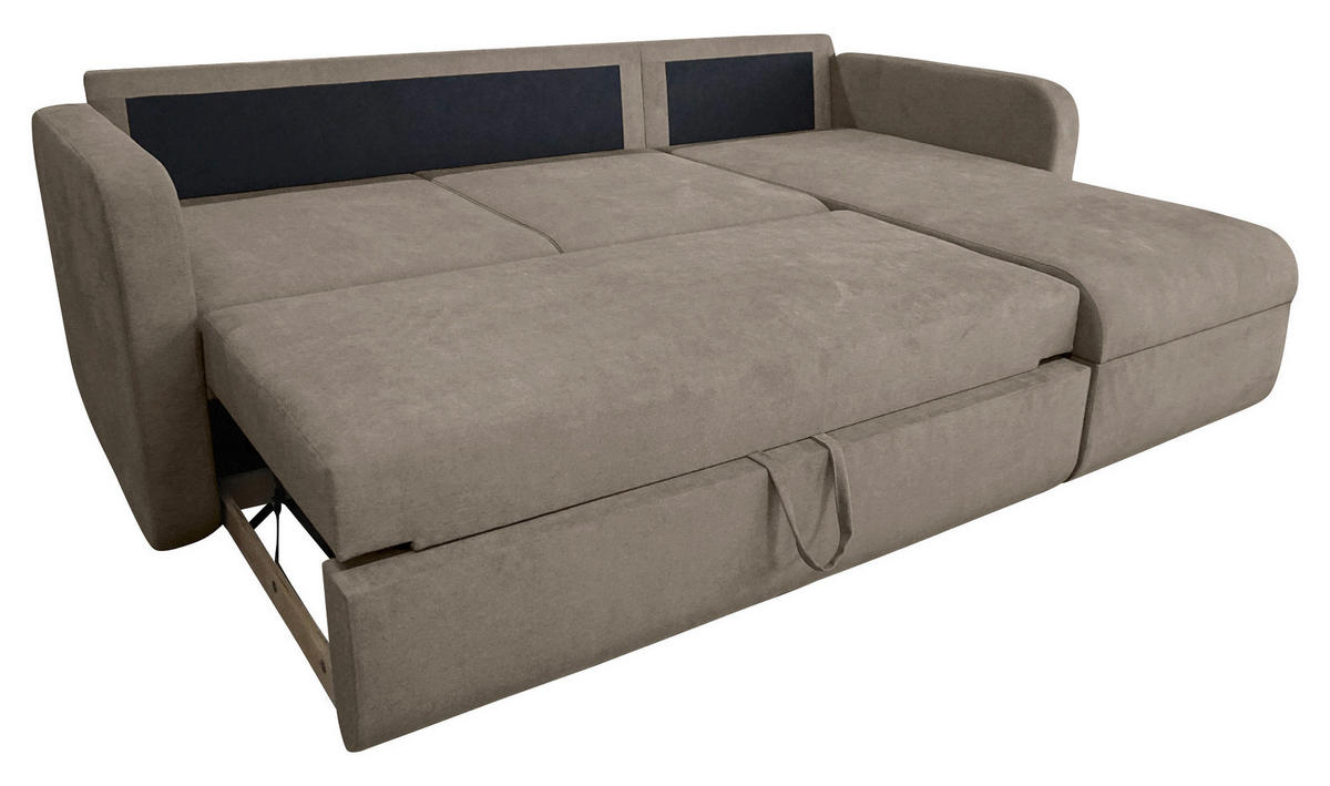 KUTNA GARNITURA tekstil  taupe   - crna/taupe, Trend, tekstil/plastika (214/144cm) - Livetastic