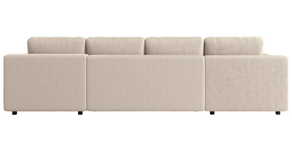 Wohnlandschaft inkl. Funktion Creme Cord  - Creme/Schwarz, KONVENTIONELL, Textil (200/360/200cm) - Xora