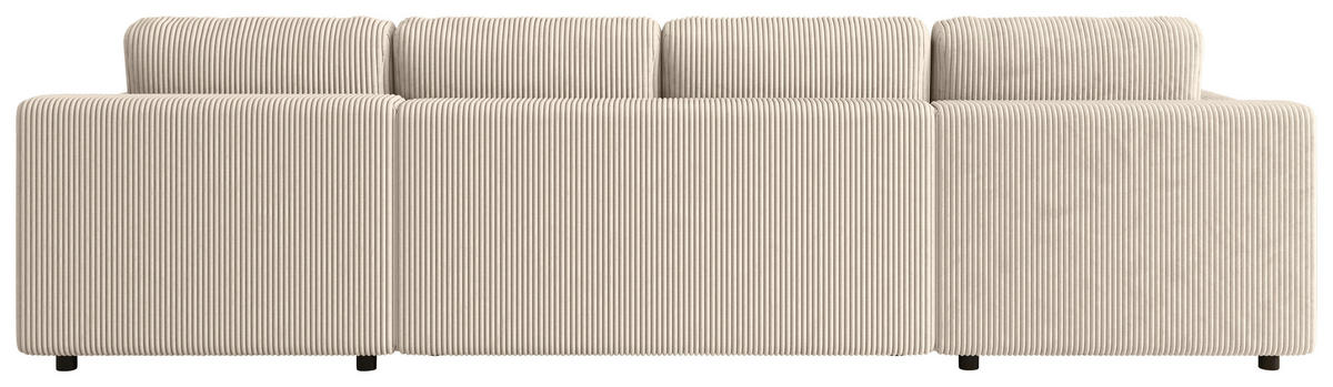 Wohnlandschaft inkl. Funktion Creme Cord  - Creme/Schwarz, KONVENTIONELL, Textil (200/360/200cm) - Xora