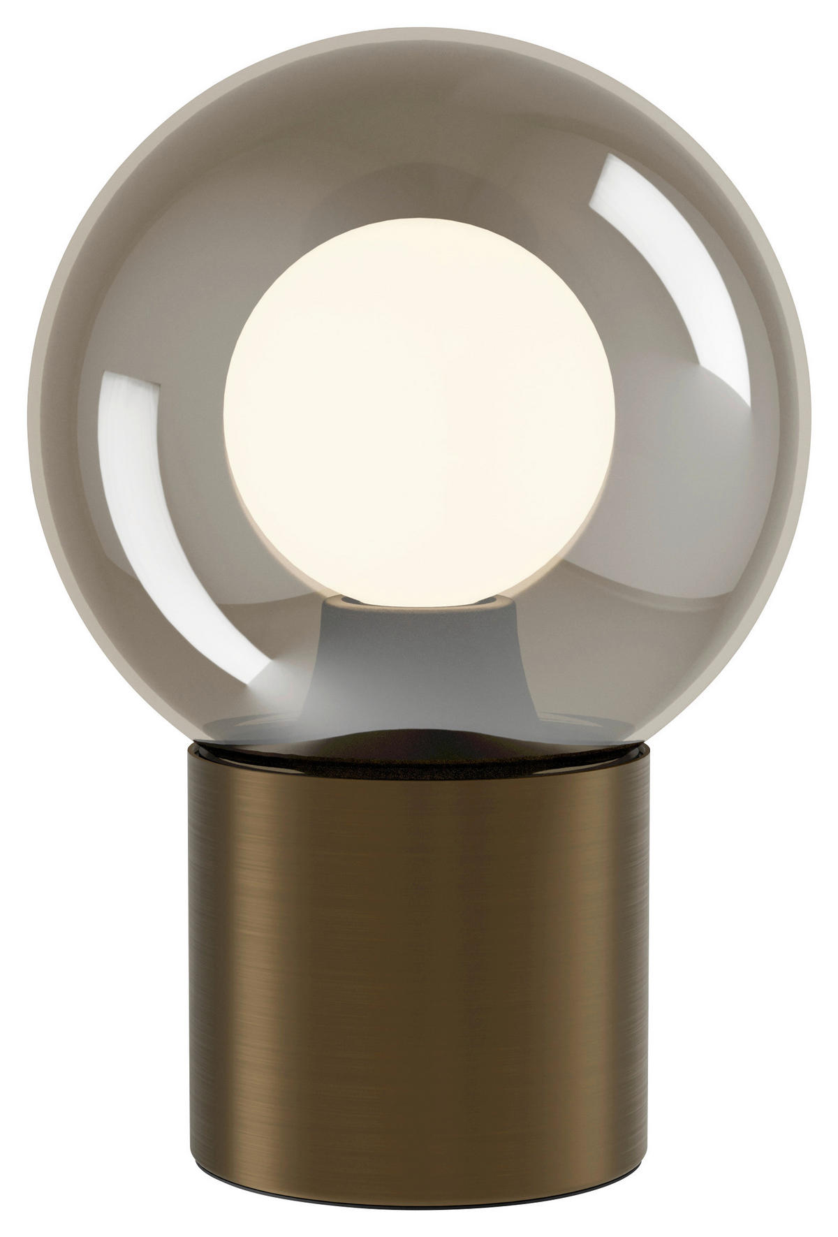 TISCHLEUCHTE 12/17,5 cm  - Braun/Bronzefarben, Design, Glas/Metall (12/17,5cm)