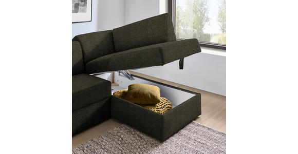 ECKSOFA in Webstoff Dunkelgrün  - Dunkelgrün/Schwarz, KONVENTIONELL, Kunststoff/Textil (224/165cm) - Xora