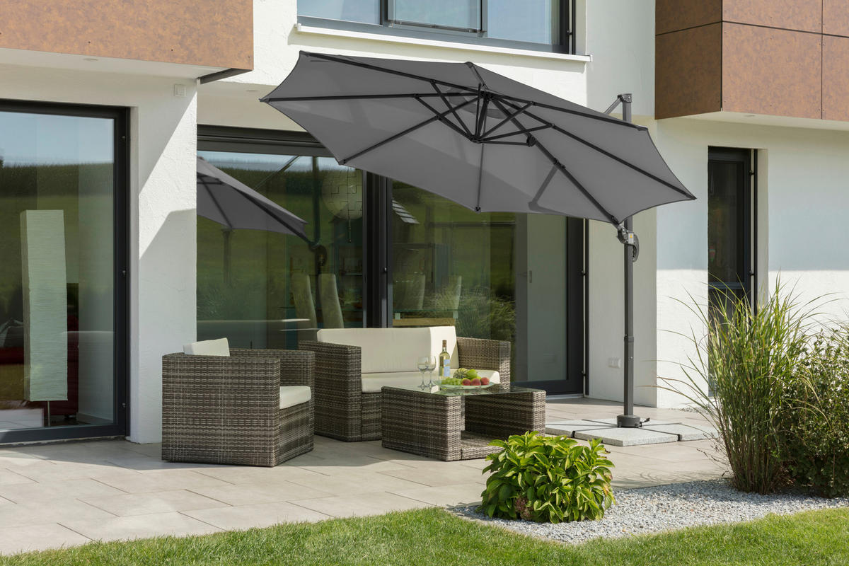 AMPELSCHIRM   - Anthrazit, Basics, Textil/Metall (352/244/300cm) - Schneider