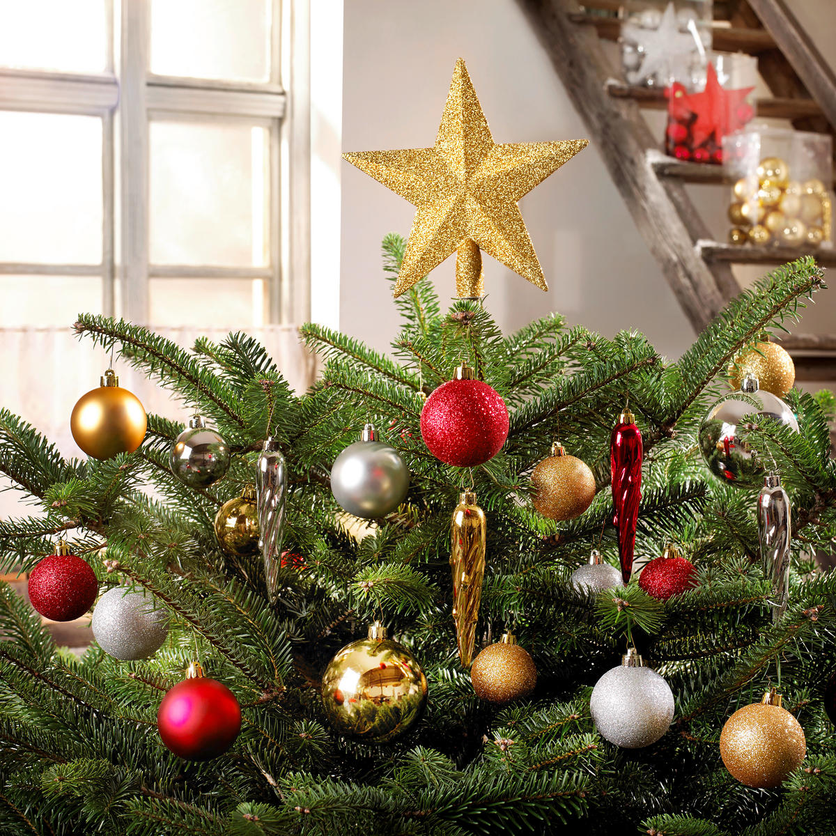 CHRISTBAUMKUGEL-SET 5 cm 33-teilig  - Goldfarben, Kunststoff (5cm) - X-Mas