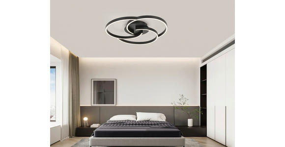 LED-DECKENLEUCHTE 50/7,5 cm  - Schwarz, Trend, Kunststoff/Metall (50/7,5cm) - Novel