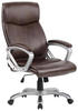 CHEFSESSEL Lederlook Braun  - Schwarz/Weiß, KONVENTIONELL, Kunststoff/Textil (66/113-123/68cm) - Livetastic
