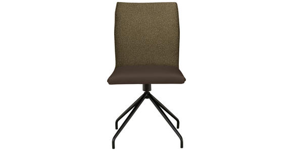 STUHL  , Stoffauswahl, Typenauswahl, Sitzfläche 360° drehbar  , Webstoff, Mikrofaser  ,  - Schwarz/Braun, Design, Textil/Metall (49/91/60cm) - Moderano