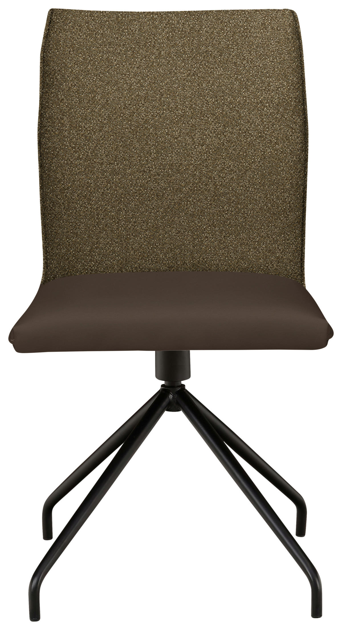 STUHL  in Stahl Webstoff, Mikrofaser Metall, Textil  - Schwarz/Braun, Design, Textil/Metall (49/91/60cm) - Moderano