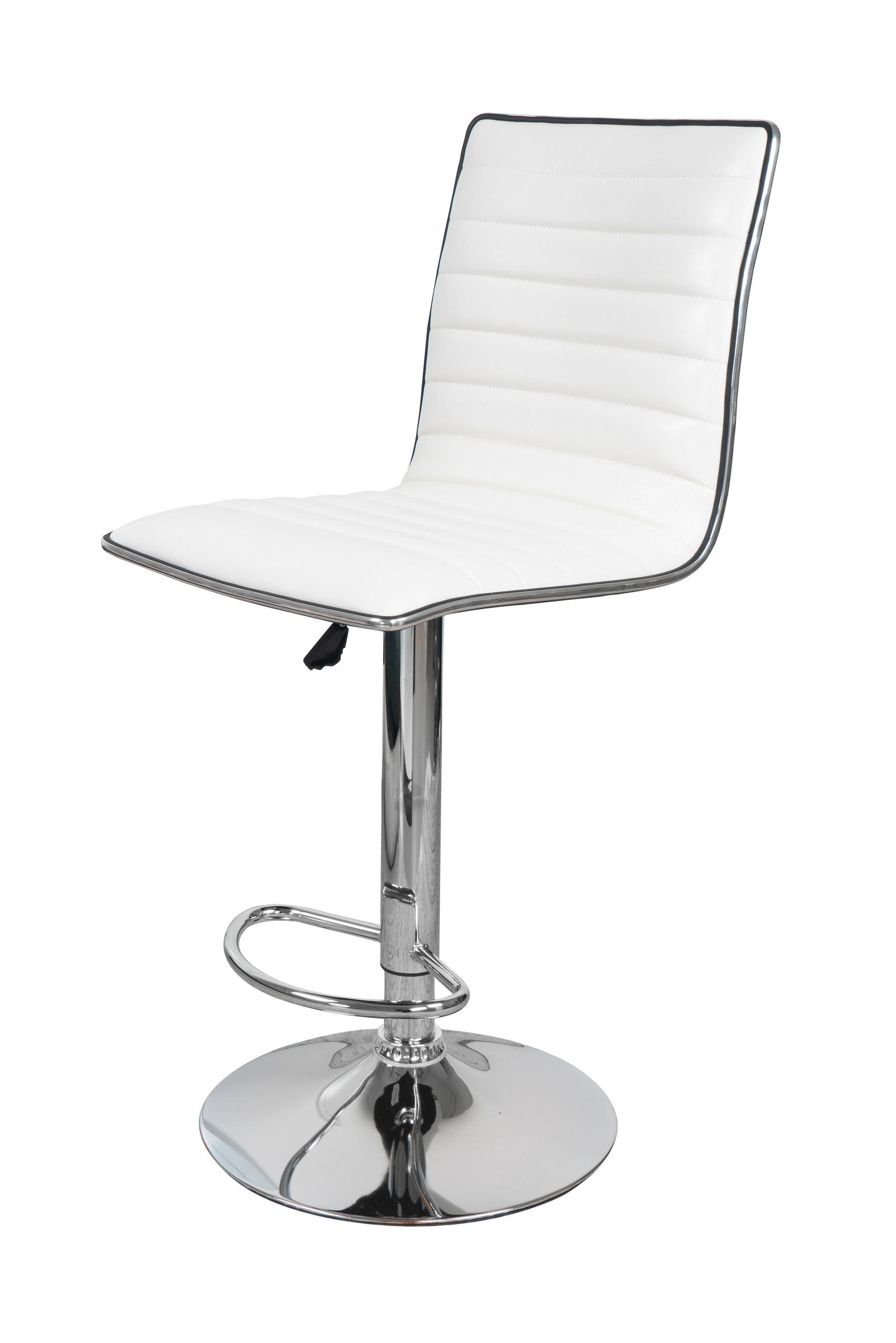 BARHOCKER-SET Silberfarben, Weiß Sitzfläche 360° drehbar, abwischbar  - Silberfarben/Weiß, Design, Holz/Textil (54/116/41cm) - Kayoom