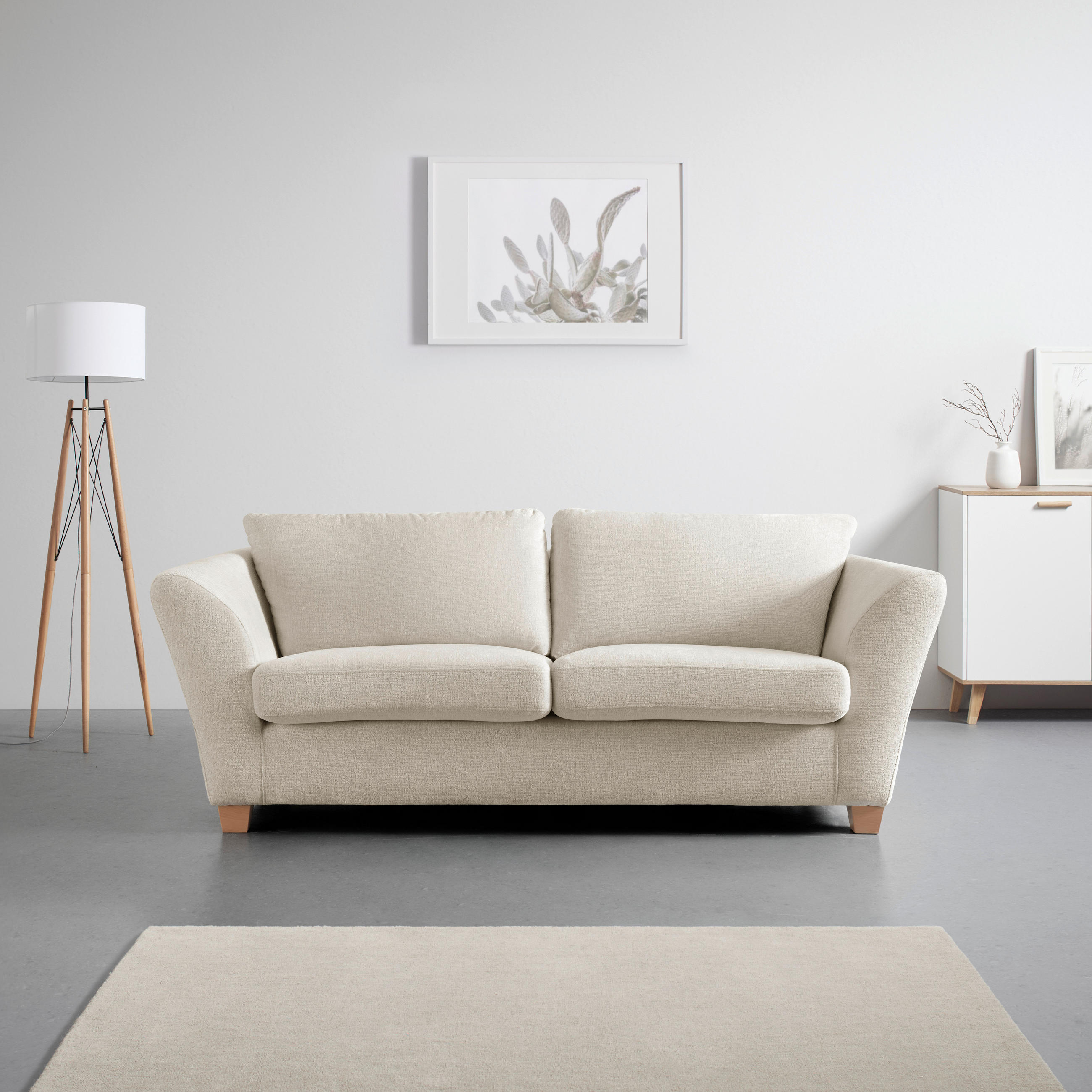 3-SITS SOFFA i chenille beige  - beige/naturfärgad, trä/textil (216/70-85/95cm) - MID.YOU