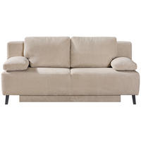 SCHLAFSOFA in Cord Creme  - Creme/Schwarz, Modern, Textil/Metall (197/92/88cm) - Venda