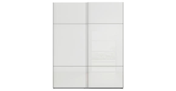 SCHWEBETÜRENSCHRANK  in Grau, Weiß  - Alufarben/Weiß, KONVENTIONELL, Glas/Holzwerkstoff (181/223/67cm) - Novel