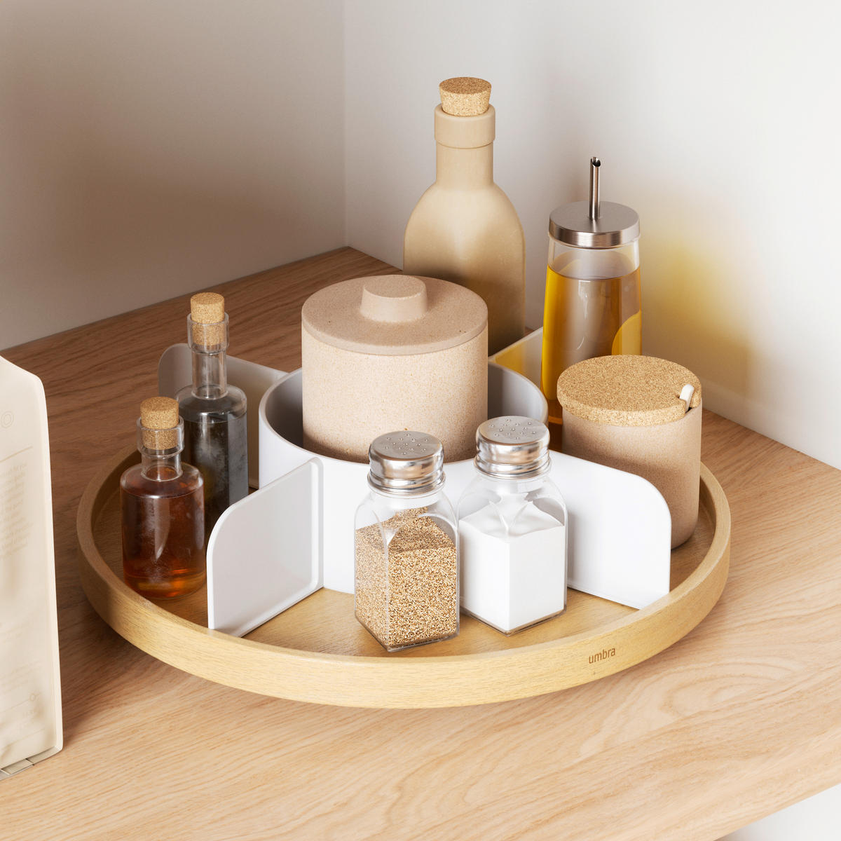 ORGANIZATOR  BELLWOOD 30/30/9 cm                  - bela/naravne barve, Basics, umetna masa/les (30/30/9cm) - Umbra