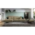 ECKSOFA in Webstoff Braun  - Braun, Design, Textil/Metall (184/304cm) - Dieter Knoll