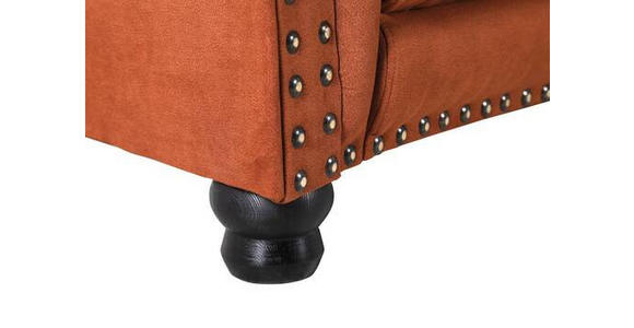 MEGASOFA Flachgewebe Orange - Schwarz/Orange, ROMANTIK / LANDHAUS, Holz/Textil (276/81/140cm) - Landscape