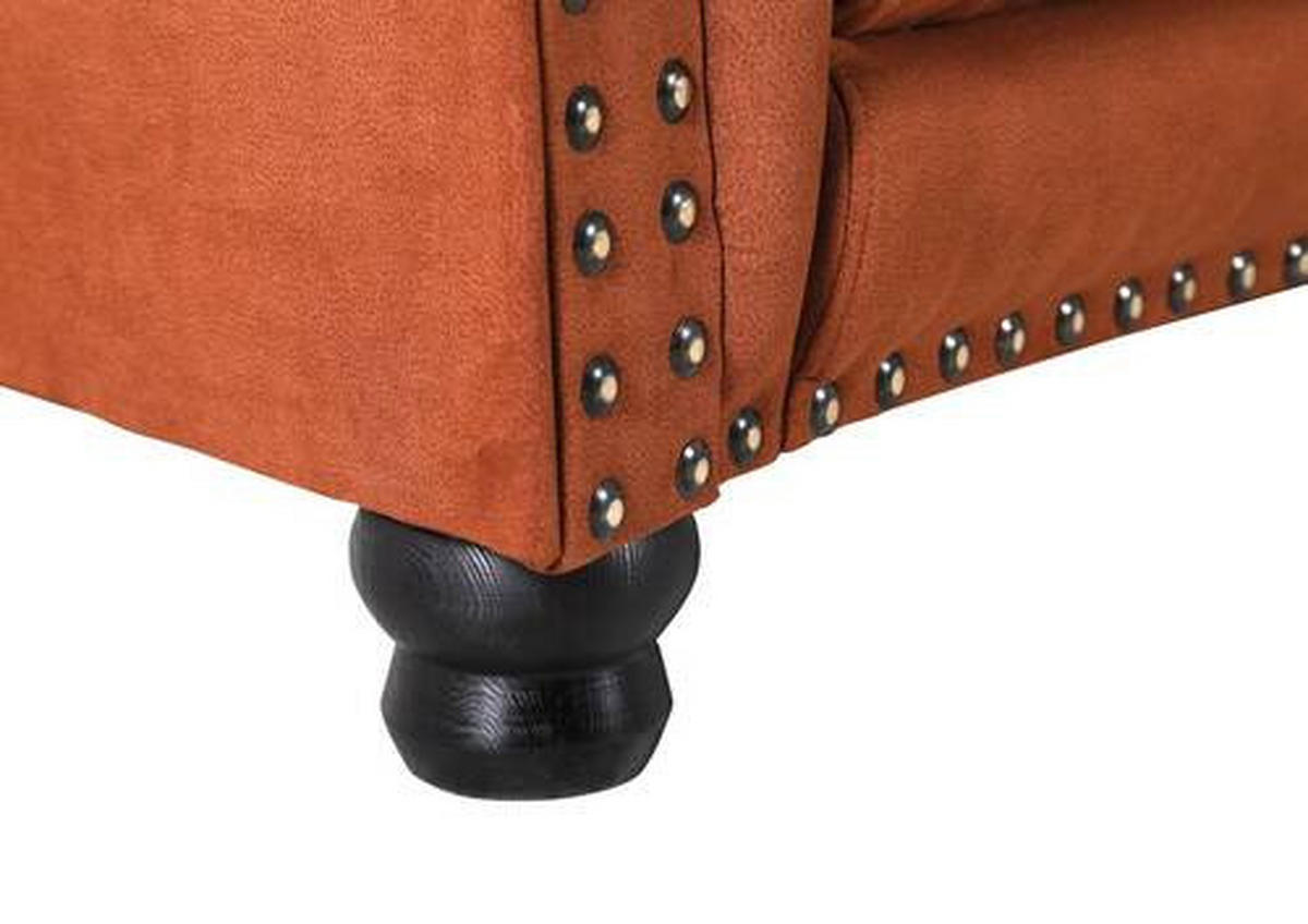 MEGASOFA Flachgewebe Orange  - Schwarz/Orange, ROMANTIK / LANDHAUS, Holz/Textil (276/81/140cm) - Landscape