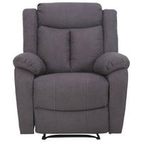 FERNSEHSESSEL  mit Webstoff Grau  - Schwarz/Grau, KONVENTIONELL, Kunststoff/Textil (87/103/96cm) - P & B