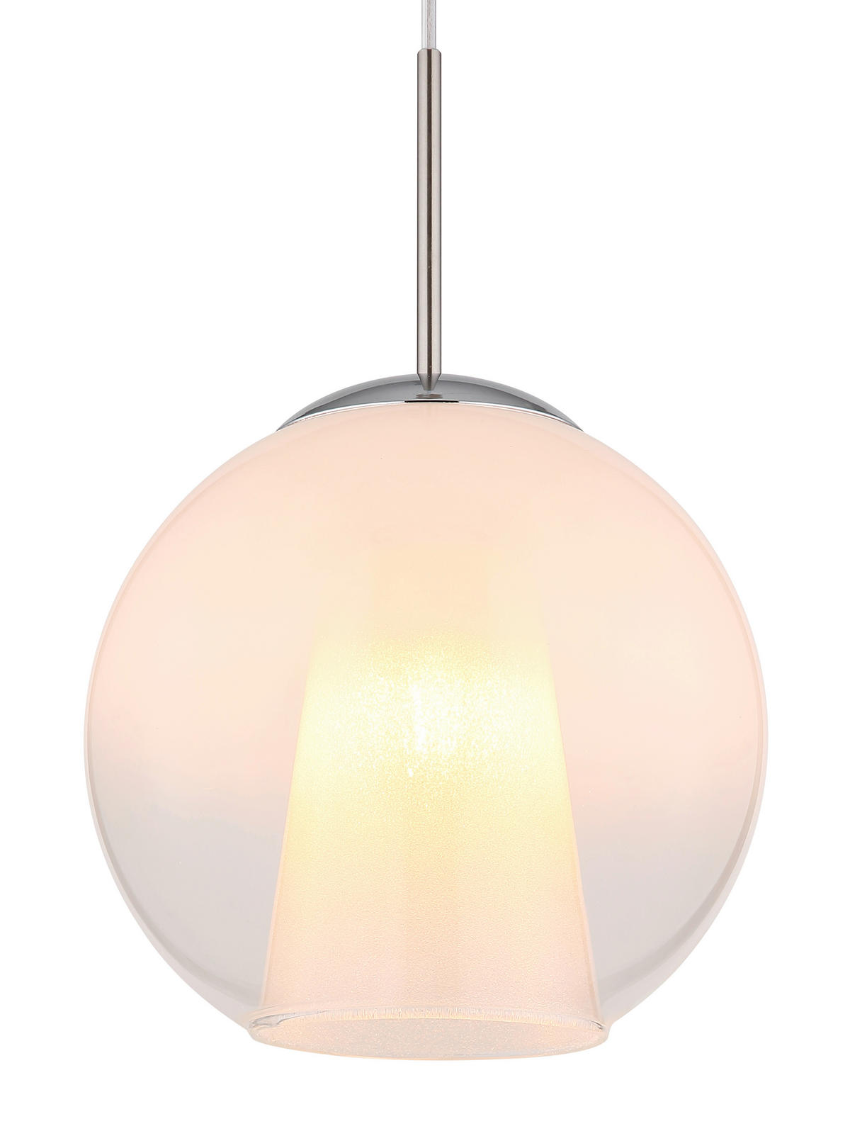 HÄNGELEUCHTE 25/120 cm    - Klar/Chromfarben, Basics, Glas/Kunststoff (25/120cm) - Globo