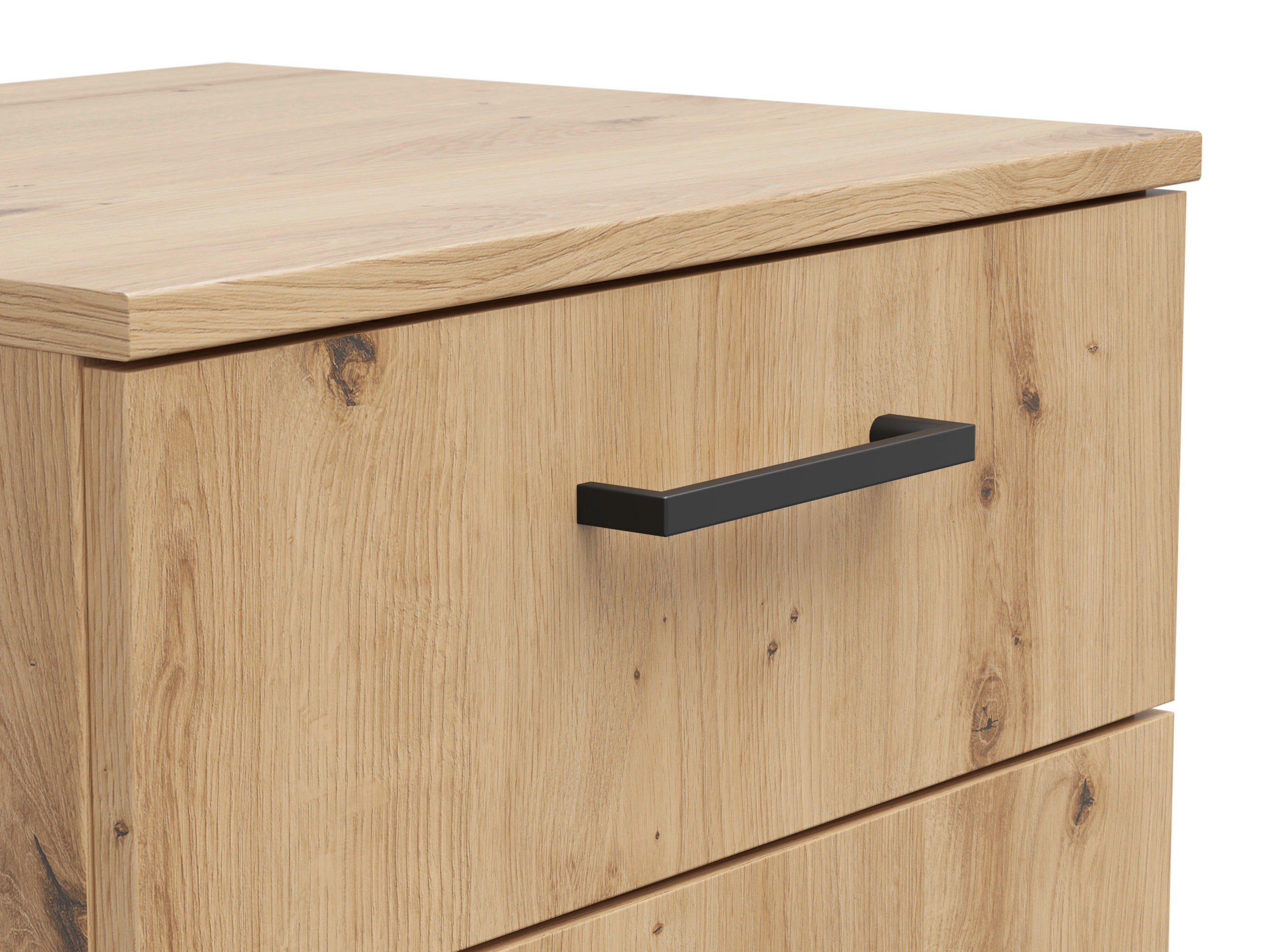 KOMODA, dub artisan, 45/83/40 cm - čierna/antracitová, Modern, kompozitné drevo/plast (45/83/40cm) - Carryhome