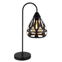 TISCHLEUCHTE 28/17/48 cm   - Schwarz, Design, Kunststoff/Metall (28/17/48cm) - Globo
