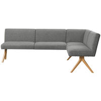 ECKBANK 218/172 cm Webstoff Grau Eiche vollmassiv   - Eichefarben/Grau, KONVENTIONELL, Holz/Textil (218/172cm) - Linea Natura