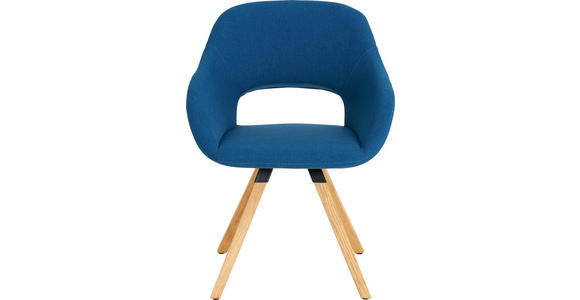 ARMLEHNSTUHL Wildeiche massiv Eichefarben, Petrol - Eichefarben/Petrol, Natur, Holz/Textil (62/80/60cm) - Valnatura
