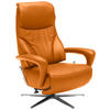 RELAXSESSEL in Leder Orange  - Edelstahlfarben/Orange, Design, Leder/Metall (75/106/88cm) - Dieter Knoll
