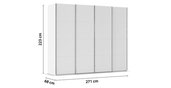 SCHWEBETÜRENSCHRANK 271/223/68 cm 4-türig Weiß - Chromfarben/Weiß, Design, Holzwerkstoff/Metall (271/223/68cm) - Novel