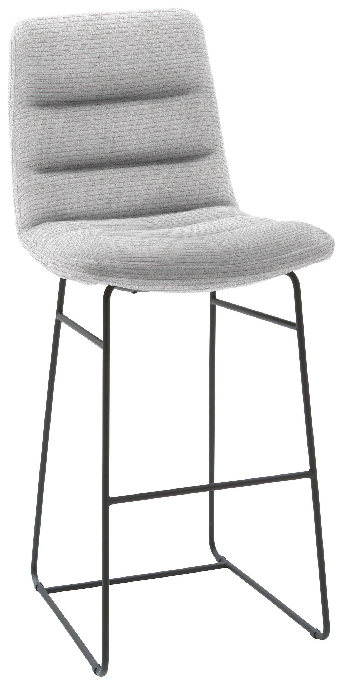 BARHOCKER in Textil Grau  - Schwarz/Grau, Design, Textil/Metall (52/122/66cm) - Dieter Knoll
