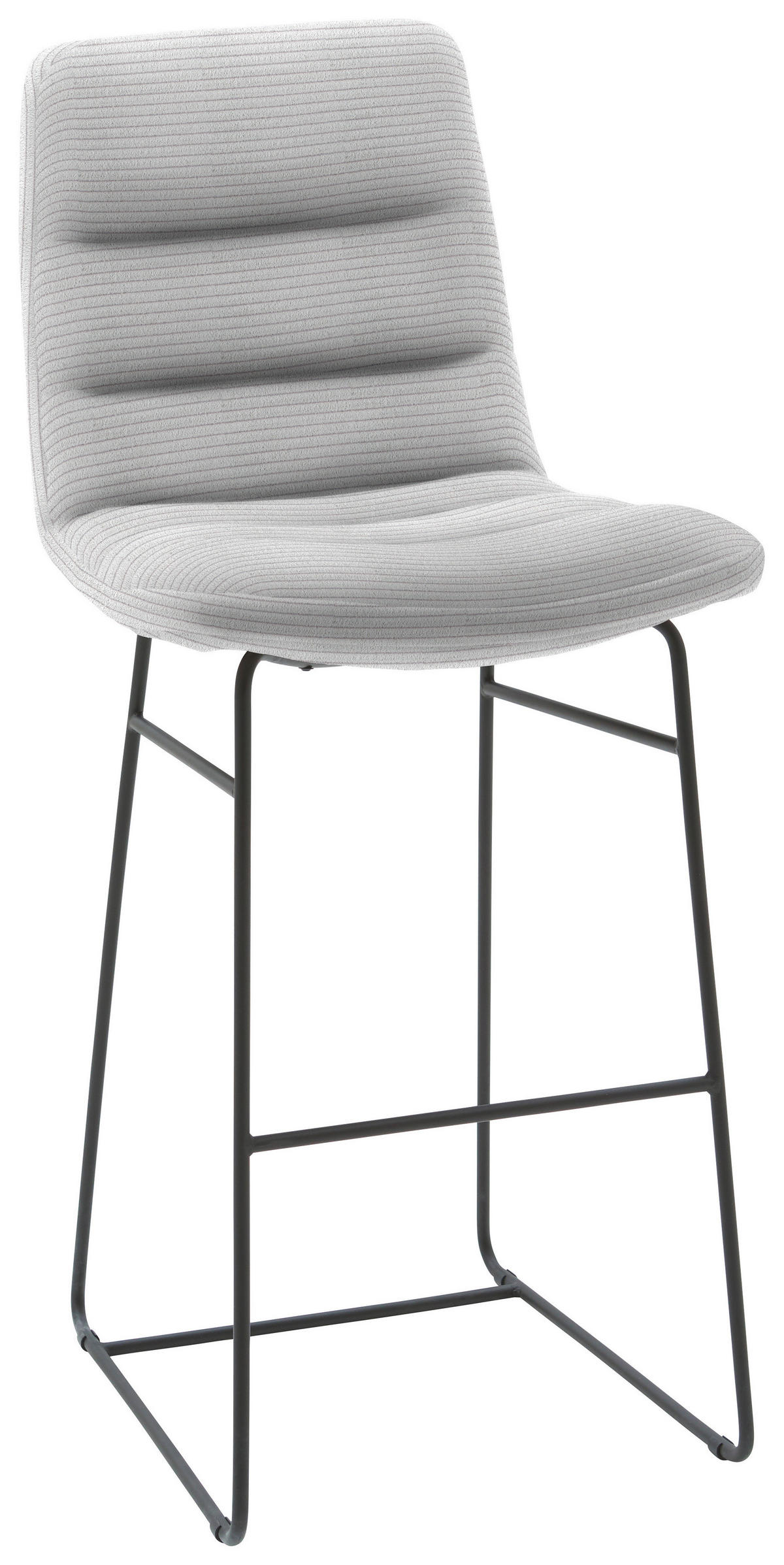 BARHOCKER in Textil Grau  - Schwarz/Grau, Design, Textil/Metall (52/122/66cm) - Dieter Knoll
