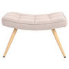 HOCKER Uta Webstoff Beige  - Eichefarben/Beige, MODERN, Textil/Metall (60/39/41cm) - MID.YOU