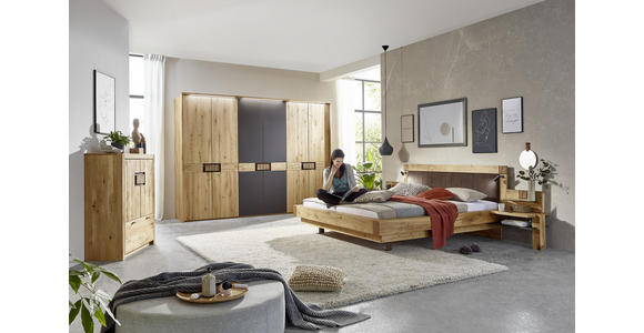 DREHTÜRENSCHRANK in Eichefarben, Dunkelbraun - Eichefarben/Dunkelbraun, Natur, Holz (301,9/223,3/61,9cm) - Valnatura