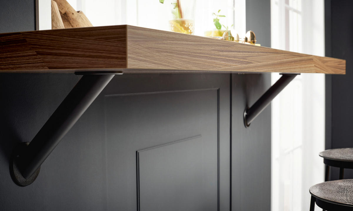 EINBAUKÜCHE   - Braun, Design, Holzwerkstoff - Schüller