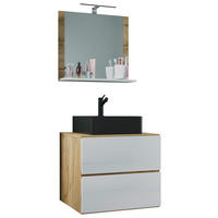 BADEZIMMER 3-teilig  in 61 cm  - Honigeiche/Weiss, Modern, Glas/Keramik (61cm) - MID.YOU