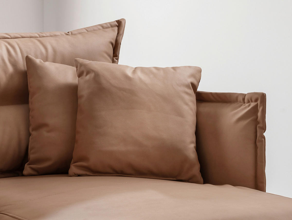 XXL-SESSEL in Lederlook Taupe  - Taupe/Schwarz, Modern, Textil/Metall (111/101/167cm) - Livetastic