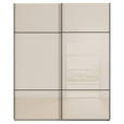 SCHWEBETÜRENSCHRANK 162/223/68 cm 2-türig Champagner  - Champagner/Schwarz, KONVENTIONELL, Glas/Holzwerkstoff (162/223/68cm) - Novel