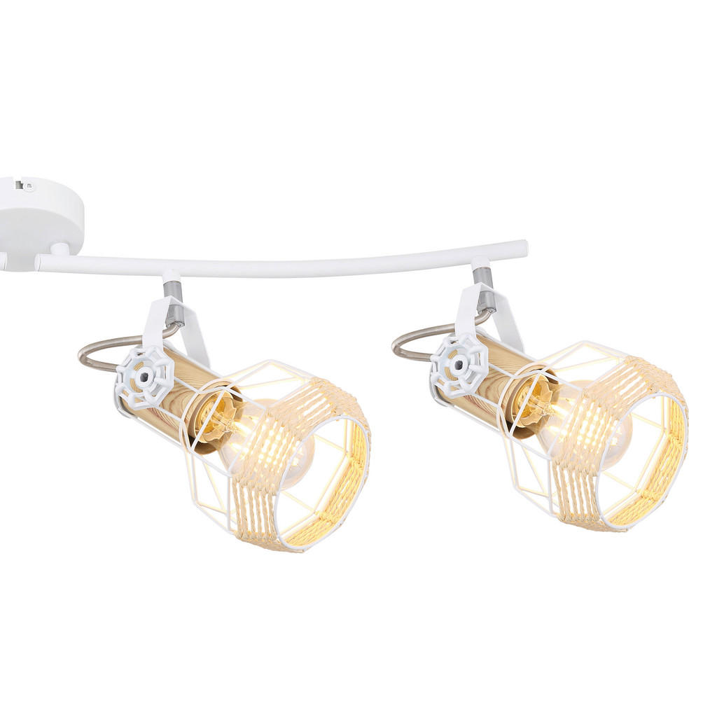 Thumbnail - Globo Strahler, Weiß, Metall, Holzoptik,Holzoptik, 32x20x72 cm, drehbar, Lampen & Leuchten, Innenbeleuchtung, Spots & St...