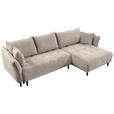 ECKSOFA Creme Chenille  - Creme/Schwarz, KONVENTIONELL, Holz/Textil (290/160cm) - Carryhome