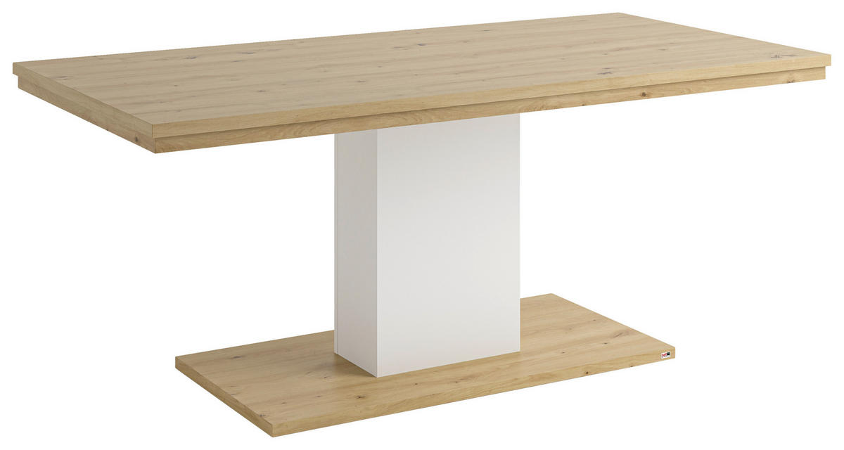ESSTISCH Weiß, Eiche Artisan rechteckig  Variantenauswahl  - Weiß/Eiche Artisan, Design, Holzwerkstoff (180/90/75cm) - SetOne by Musterring