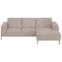 ECKSOFA Beige Struktur  - Eichefarben/Beige, Design, Holz/Textil (250/163cm) - Stylife