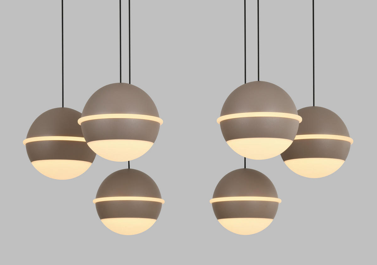 LED-HÄNGELEUCHTE Biarritz 46/150/46 cm  - Sandfarben, Design, Kunststoff/Metall (46/150/46cm)