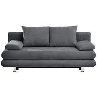 SCHLAFSOFA Flachgewebe Dunkelgrau  - Chromfarben/Dunkelgrau, Design, Kunststoff/Textil (196/74/90cm) - MID.YOU