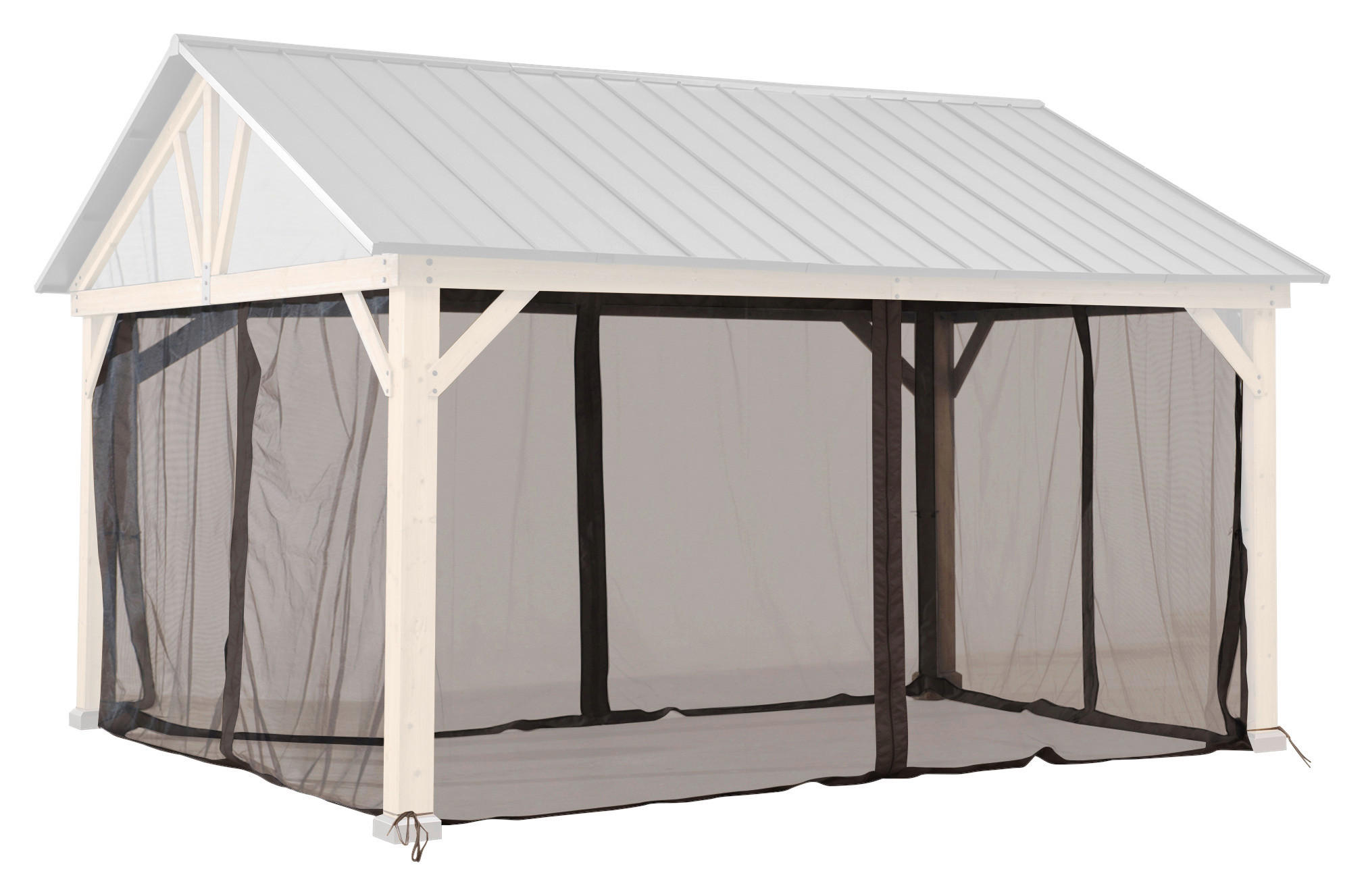 PAVILLON-SEITENTEIL   - Braun, Basics, Kunststoff (378/208cm) - Modante