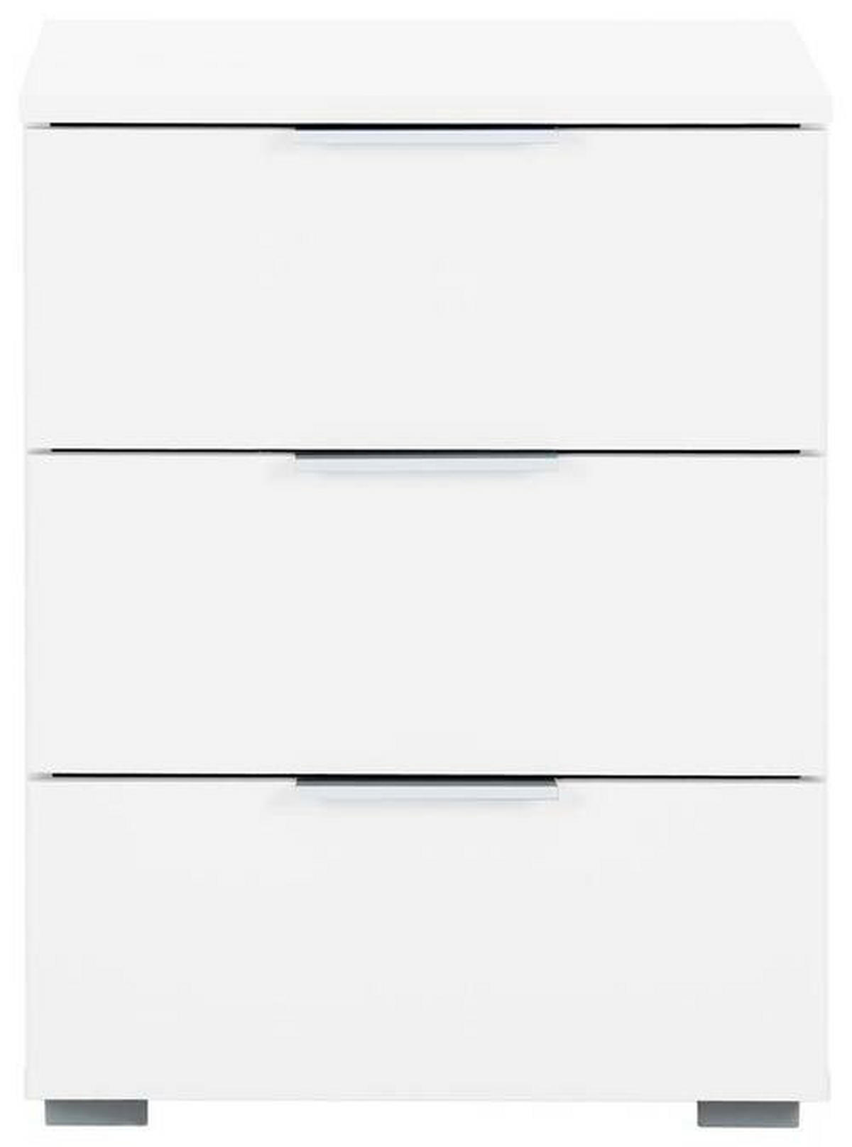 NACHTTISCH  in Weiss  - Weiss/Alufarben, Modern, Holzwerkstoff (47/62/42cm) - Rauch Möbel